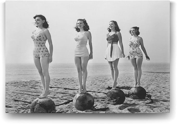 Sahilde Kızlar Tablosu - 45x30cm: Amazon.com.tr