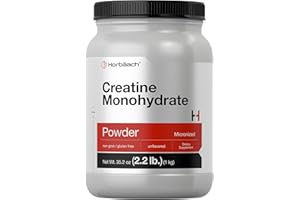 Horbäach Creatine Monohydrate Powder | 2.2lbs (35.2 oz) | Micronized and Unflavored | Vegetarian, Non-GMO, and Gluten Free Supplement
