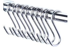 10 Pack 3.5" Stainless Steel S Hooks with Ball Ends, Heavy Duty S Shaped Hanging Hooks for Kitchen Organization, Closet Stora