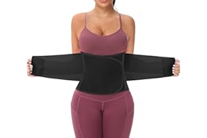 KOOCHY Waist Trainer for Women - Waist Trimmer Back Support Belt Sweat Wrap for Weight Loss Workout Fitness Gym Sport