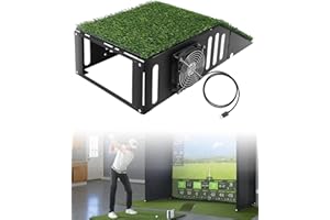 KILILOGE Golf Simulator Projector Cover Enclosure, Floor Outdoor Mounted Enclosure, With Cooling Fan and Artificial Turf to Better Protect The Golf Simulation Projector