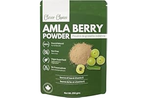 Clever-Choice Amla Powder | Canadian Owned & Family Operated | 250 gms in Resealable Pouch of Amla Berry Powder/ Indian Goose