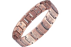 EnerMagiX Copper Bracelet for Men, 99.9% Pure Copper Adjustable Cross Christian Magnetic Bracelet with Easy Link, Fashion Jewelry Present (0152)