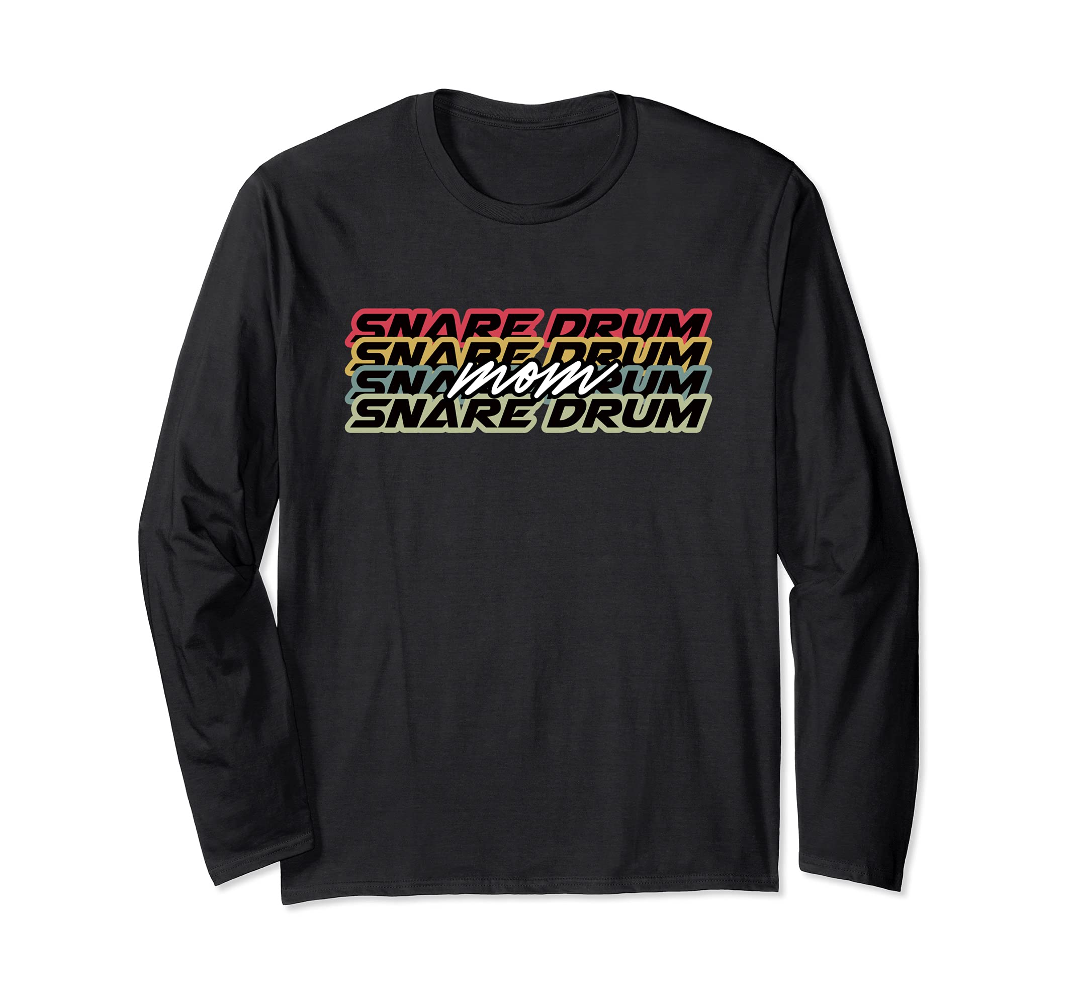 Retro Snare Drum Mom Player Vintage 80s Style Long Sleeve T-Shirt