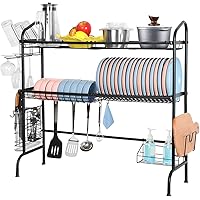 Weluvfit 2 Tier Large Stainless Steel Non-slip Dish Rack