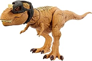 Mattel Jurassic World Track 'n Attack Dinosaur Action Figure, Tyrannosaurus Rex Toy with Lights, Sound, Motion & Accessories, Plus Downloadable App & AR