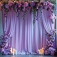 10x10ft Wrinkle Free Lavender Backdrop Curtain for Parties Soft Fabric Drapes Wedding Curtain Backdrop for Birthday Party Decorations Background for Photography 5x10ft,2 Panels