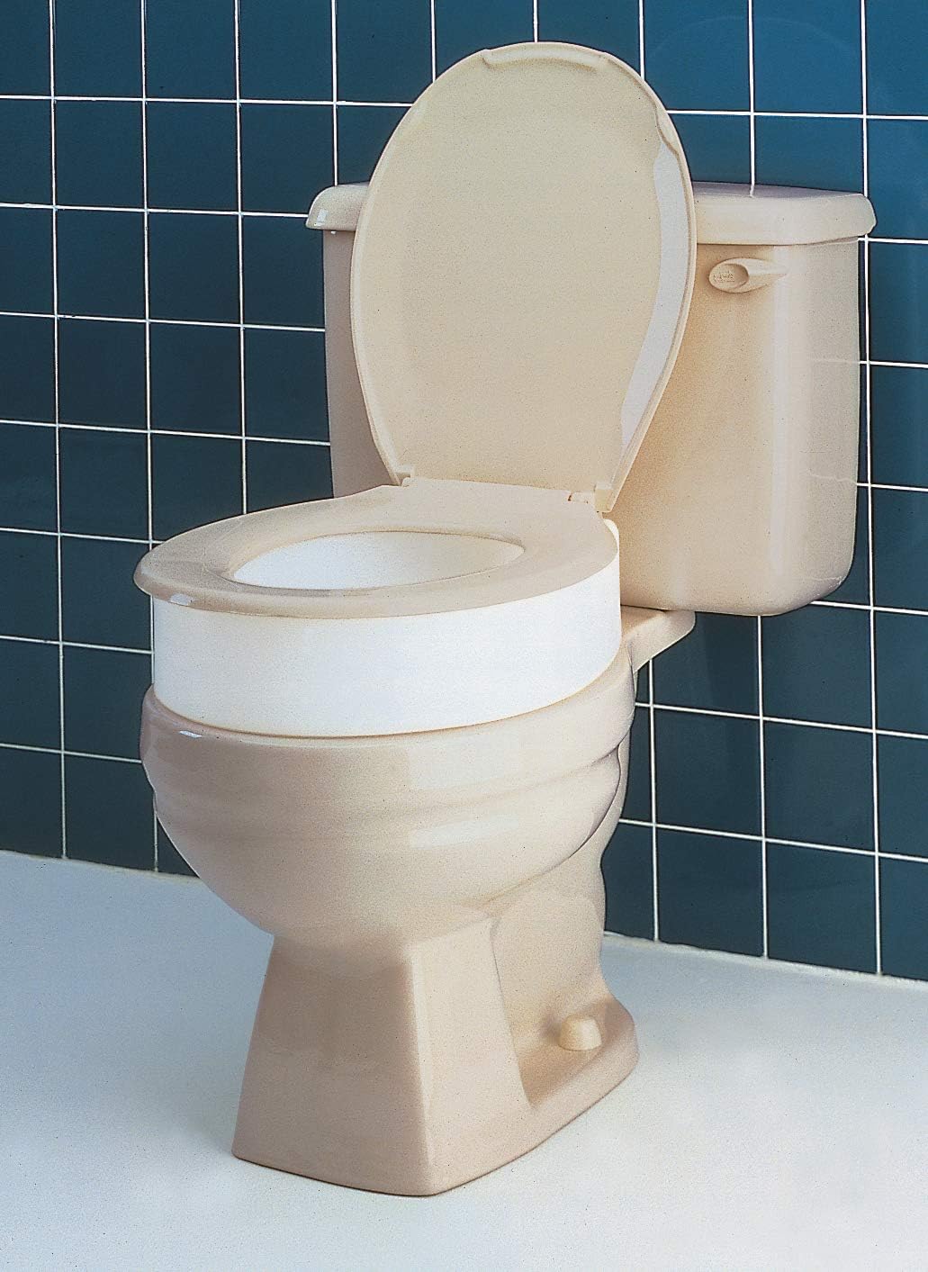 Carex Toilet Seat Riser, Elongated Raised Toilet Seat Adds 3.5 inches to Toilet Height, for Assistance Bending or Sitting, 300 Pound Weight Capacity: Health & Personal Care
