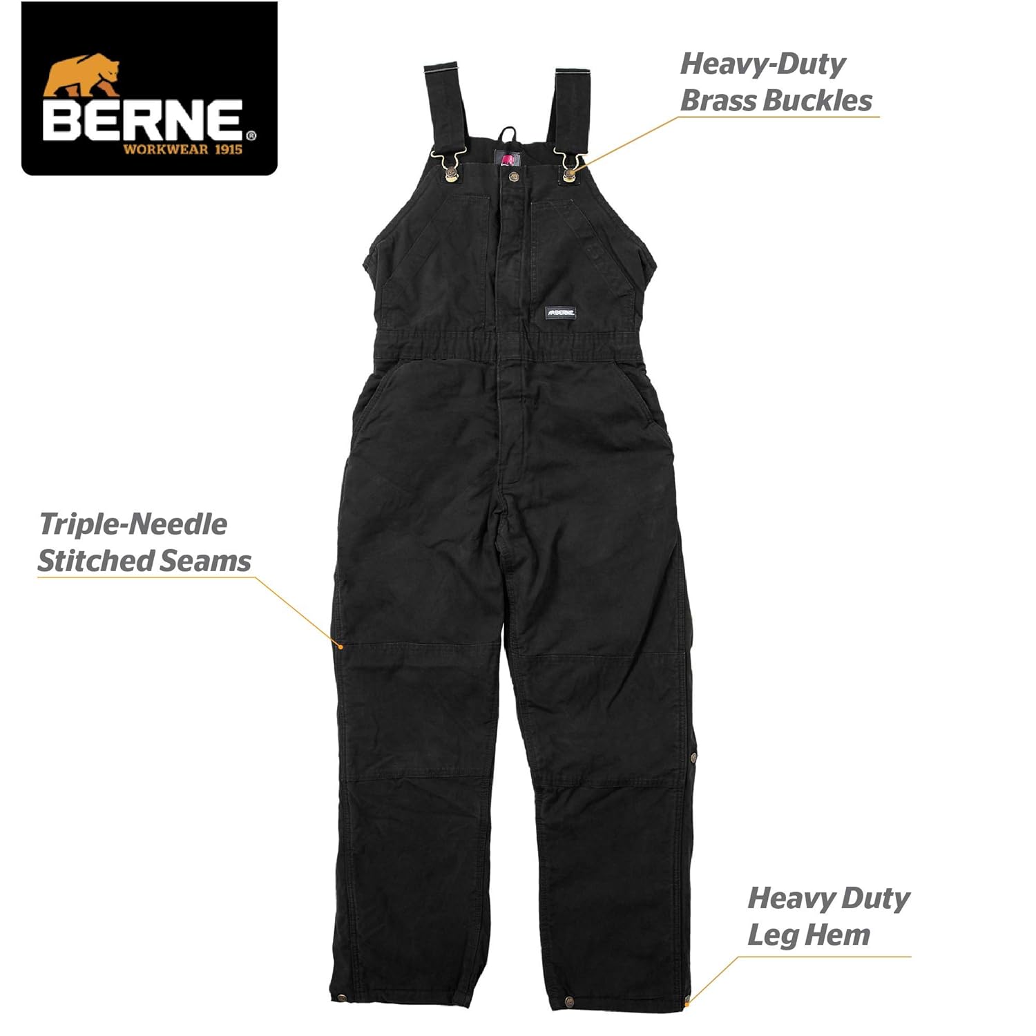 berne women's washed insulated bib overalls