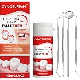CYNOSUREAN Temporary Tooth Replacement Kit for Adults, DIY Fake Tooth for Missing Tooth, Moldable Tooth Beads, Natural Looking Snap-in Temporary Tooth