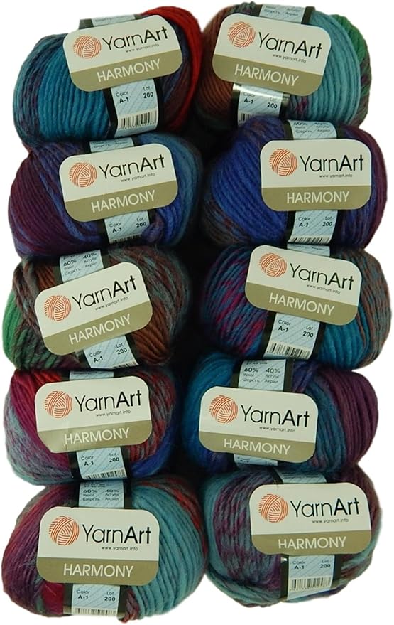 Bulk Buy Yarn Art Harmony 10Ball Lot Medium 4 Worsted