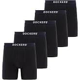 DOCKERS Mens Boxer Briefs for Men, 5 Pack Cotton Stretch Tagless Underwear