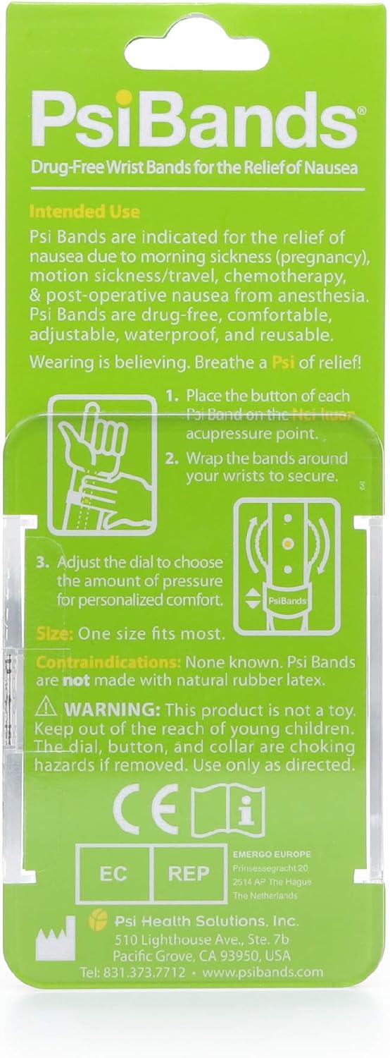 Psi Bands Acupressure Wrist Bands for The Relief of Nausea – Racer Black: Health & Personal Care