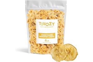 TIVOZY Sweetened Banana Chips - 4 Lb Healthy Snack Option, Elevate Your Healthy Lifestyle With These Delicious Banana Snacks.