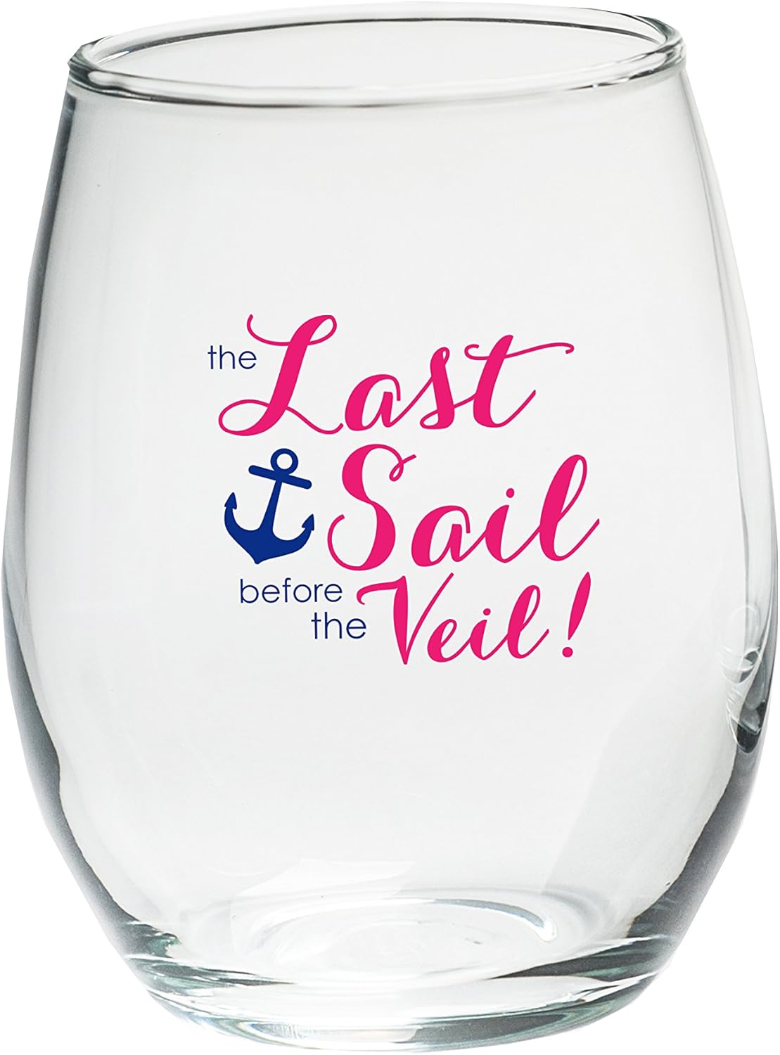 Amazon.com: Kate Aspen "Last Sail Before The Veil Stemless Wine Glasses