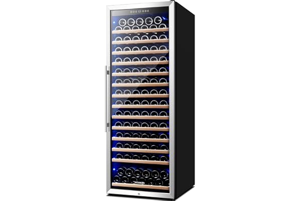 BODEGA 24 Inch Wine Cooler, 154 Bottle Large Refrigerator, Tall Freestanding Wine Fridge with Intelligent Temperature Memory & Humidity Control, Upgraded Quiet Compressor for Bedroom, Bar and Kitchen
