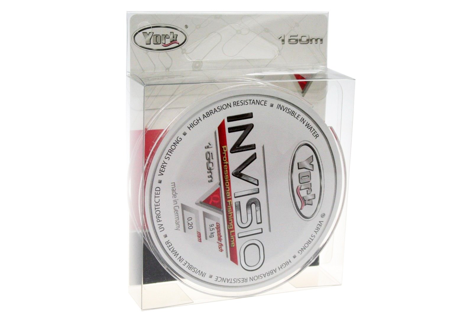 YORK Invisio Fishing Line 150 m Reel 0.14 mm - 0.40 mm Monofilament Line Fluorocarbon Coated