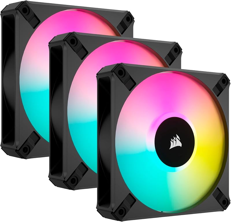 Corsair iCUE AF120 RGB Elite 3x 120mm PWM Fans Kit AirGuide Zero RPM