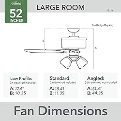 Hunter Fan Company 53216, 52 inch Ceiling Fan with