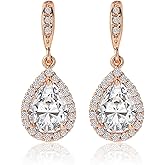 A+O Wedding Bridesmaids Gift Drop Dangle Earrings or Jewelry set in Silver, Yellow Gold, Rose Gold
