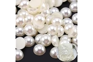 MKLKSDH 5000PCS 6mm Nail Art Flatback Half Round Tiny Pearls Ivory Flatback Pearls for Nails Face Body Make Up Crafts Small Half Pearls Rhinestones for Home DIY Nails Shoes Salon Use