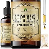 Lion's Mane Extract 4 fl oz Liquid – Natural Mushroom Supplement Tincture for Brain, Memory, Mental Clarity & Focus – Immune Support – High Potency Formula – 90-Day Supply