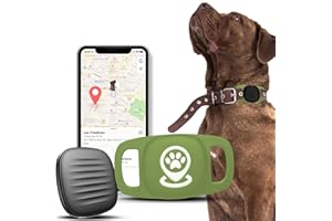 GBVP Pet Tracker for Dog, Dog Tracker Smart Pet Location Tracker with Tracker Holder, Item Finder MFi Certificated Tracking Device, No Monthly Fee, Works with Find My (iOS Only) Not GPS Tracker Avocado