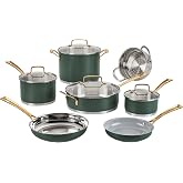 Cuisinart Cookware Set, 11 Piece Stainless Steel Cookware Pots and Pans, Home and Kitchen Durable Stainless Steel for Everyday Cooking, Matte Thyme, MT89G-11