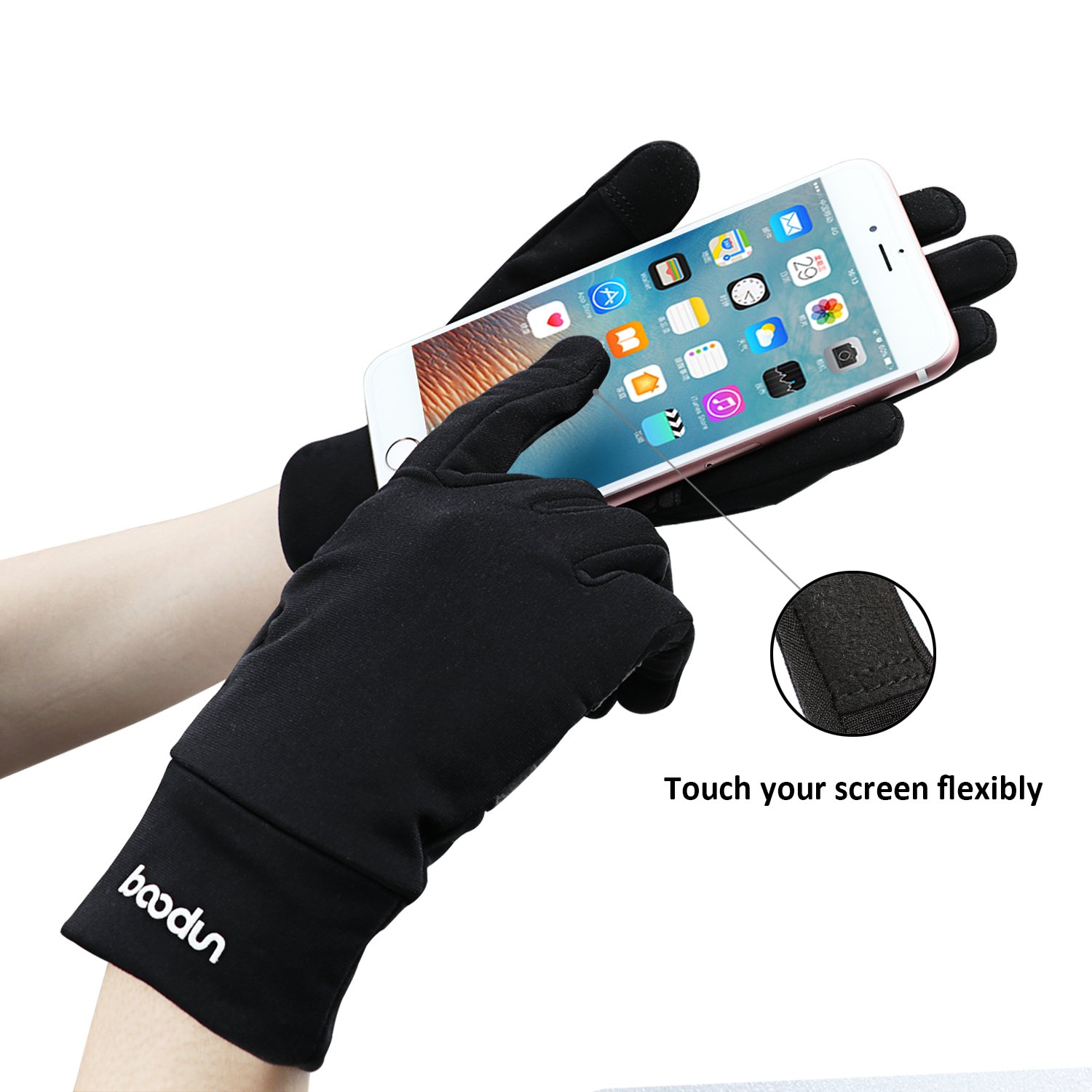 Non-Slip Touchscreen Gloves - Monstleo Mens&Womens Winter Warm Glove for Skiing/SnowBoard/Driving/Cycling (Black, M)