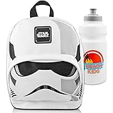 Star Wars Mini Backpack Set - 10” Canvas Storm Trooper Backpack with Front Pocket and Bottle | Star Wars Backpack Bundle