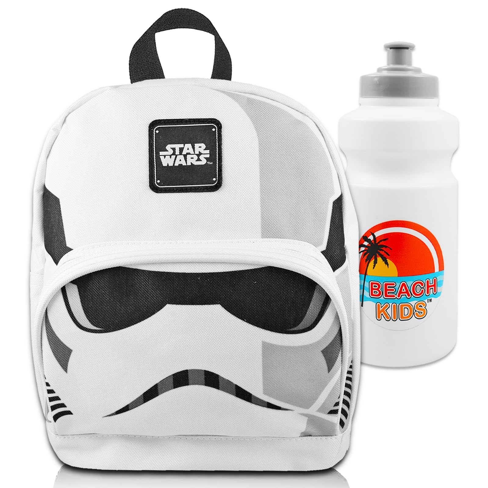 Photo 1 of Star Wars Mini Backpack Set - 10” Canvas Storm Trooper Backpack with Front Pocket and Bottle | Star Wars Backpack Bundle