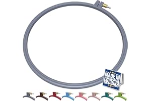 Maker Susan Plastic Embroidery Hoop, Hello Series Cross Stitch Hoops for Beginners, Punch Needle Hoop, Embroidery Frames for Sewing, Needlework (Anthracite Grey, Large 9.45" (24 cm))