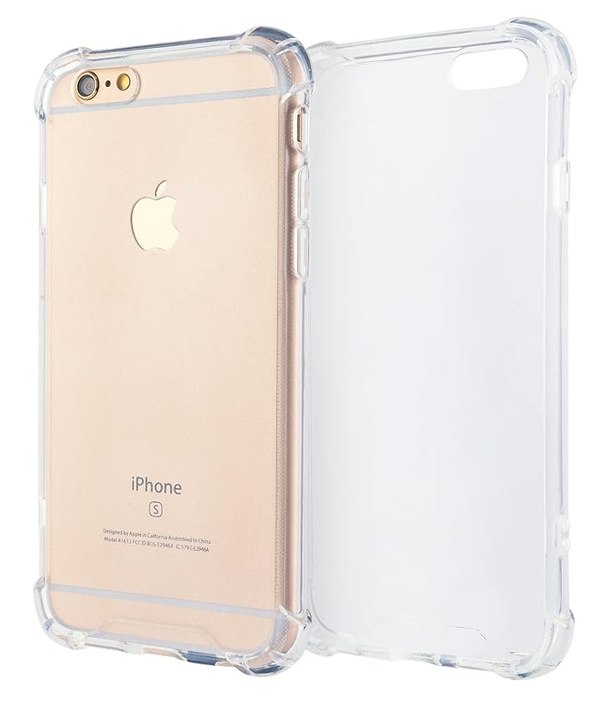 MyGadget Clear TPU Silikon Hülle Eckenschutz für Apple iPhone 6s Plus 6+ Crystal Case - Extra Stoßfest & Robust Bumper Schutz