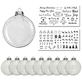LUCOZA Clear Glass Ornaments, 3.15 Inch Fillable Christmas Balls DIY for Christmas, Wedding, Party, Round Transparent Glass Balls (Large, 9, Count)