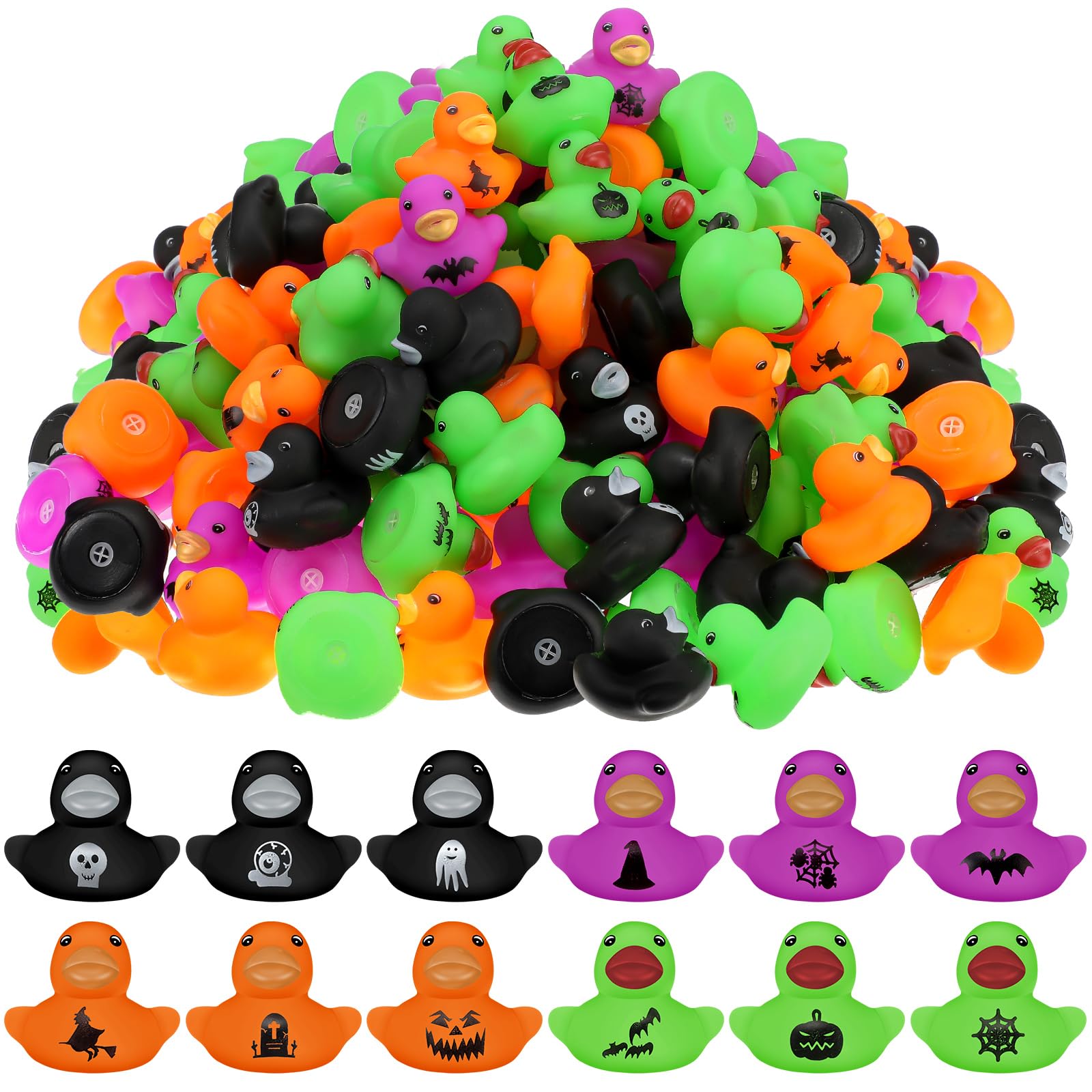 Photo 1 of Junkin 200 Pcs Halloween Rubber Ducks Bulk 1.57 Inch Mini Rubber Ducks Small Duck Bulk for Halloween Party Favors