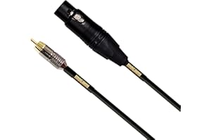Mogami Gold XLRF-RCA-06 Unbalanced Audio Adapter Cable, XLR-Female to RCA Male Plug, Gold Contacts, Straight Connectors, 6 Foot