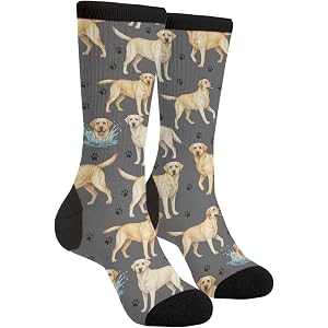 Yrassio Pet Lover, Dog Novelty Crew Socks | Pet Love Dress Sock, for Women Men Gift, Casual, formal, Party, Costume