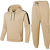 Babioboa Men's Tracksuit 2 Piece Hoodie Sweatsuit Jogging Suit Cargo Pant Set Warm Up Suit Workout Gym Set Fall Outfit