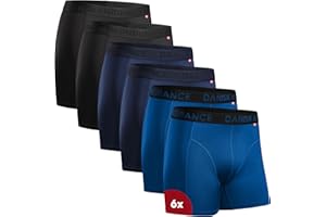 DANISH ENDURANCE Men's Performance Boxer Briefs (6-Pack) – Moisture-Wicking, Quick-Dry Comfort with Extra-Long Fit