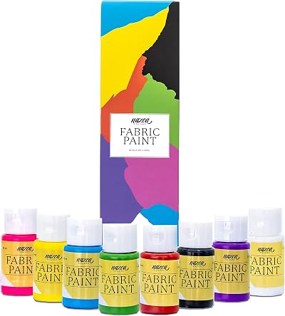 Nazca Colors Fabric Paint Set - 8 Washproof Acrylic Paints 30ml