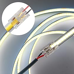 RGBZONE 12Pcs 2pin 8mm COB LED Connectors Strip to