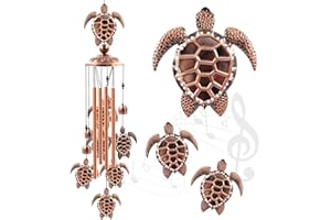Wind Chimes Outdoor Clearance, Butterflies Aluminum Tube Windchime with S Hook,Sea Turtles Patio Garden Decor, Housewarming G