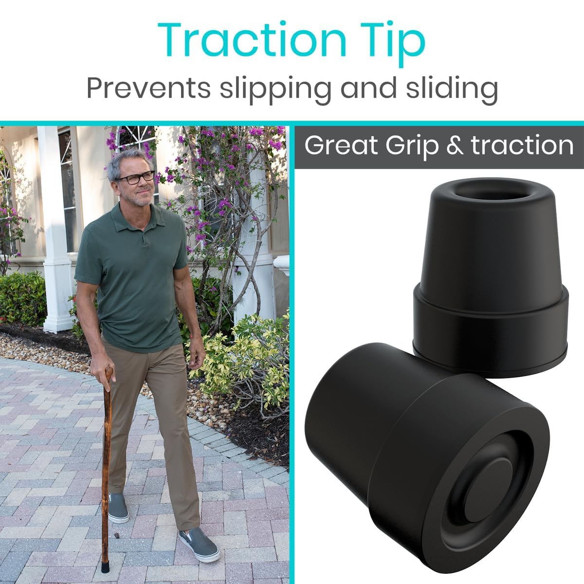 Vive Wooden Walking Stick Cane - for Men, Women, & Seniors - 36 Inch Single Point Rubber Tip with Willow Handle - Ergonomic Grip for Balance & Stability - Lightweight Elderly Assistance Product