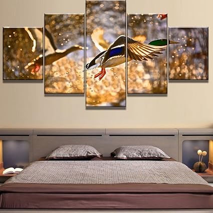 Amazon Com Jfsjdf New 5 Piece Canvas Art Duck Hunting