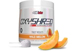 EHP LABS EHPlabs OxyShred Thermogenic Pre Workout Powder & Shredding Supplement - Clinically Proven Preworkout Powder with L Glutamine & Acetyl L Carnitine, Energy Boost Drink - Wild Melon, 60 Servings