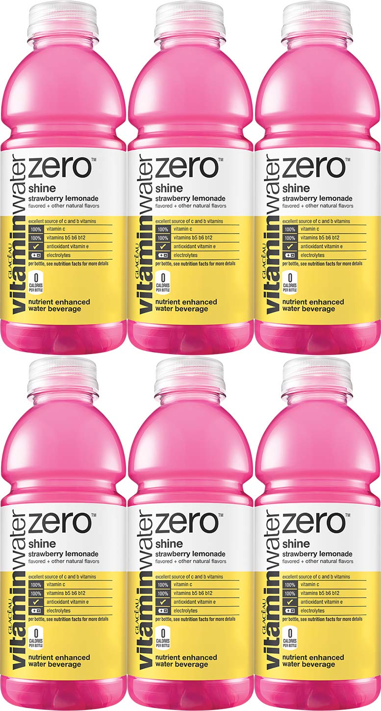 Vitamin Water Zero, Lemonade Squeezed, 20oz Bottle (Pack of 6, Total of 120 Oz