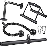 Workout Cable Machine Attachment for Home Gym, SERTT LAT Pulldown Attachments, Cable Accessories for Weight Training, Straigh
