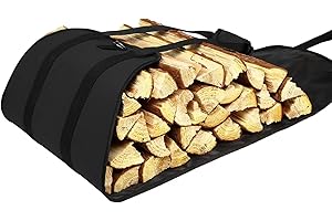WITSTEP Firewood Carrier Backpack, Water Resistant firewood bag Sturdy Log Tote with Adjustable Straps,Waxed Canvas Firewood Log Carrier Backpack for Indoor Outdoor Camping Wood Stove Accessories