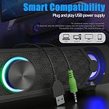 Smalody PC Speakers USB Soundbar with LED Lights, 5W Dual Driver view 4