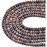 Rondelle Beads for Jewelry Making 5x8mm Natural Stone Beads 1 Strand 15.5inch Lentil Spacer Beads Rondelle Gemstone Bead Semi-Precious Stone Bead for Bracelet Necklace Crafts Tiger Eye